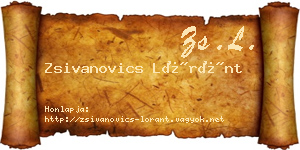 Zsivanovics Lóránt névjegykártya